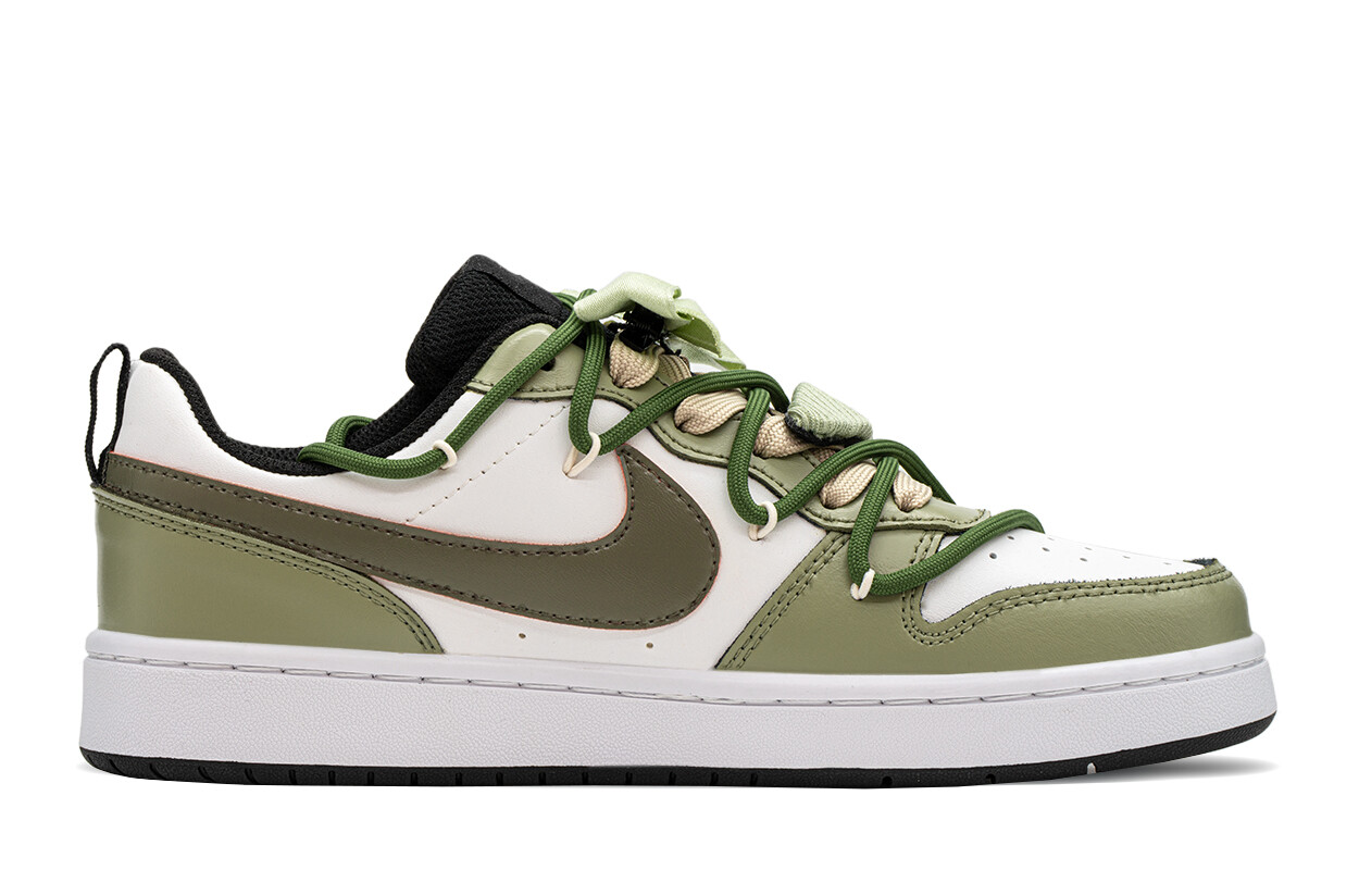 Кроссовки Nike Court Borough Skateboarding Shoes Women's Low-top White/green, зеленый
