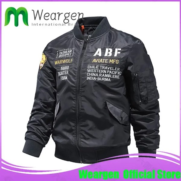 Куртка-бомбер Weargen MA1 для мужчин, осенняя куртка-пилот ВВС США, корейский колледж, 2221