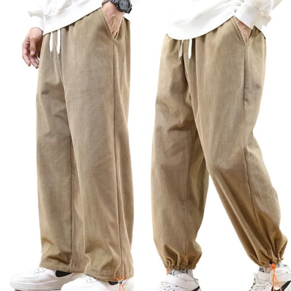 Мужские винтажные вельветовые прямые брюки