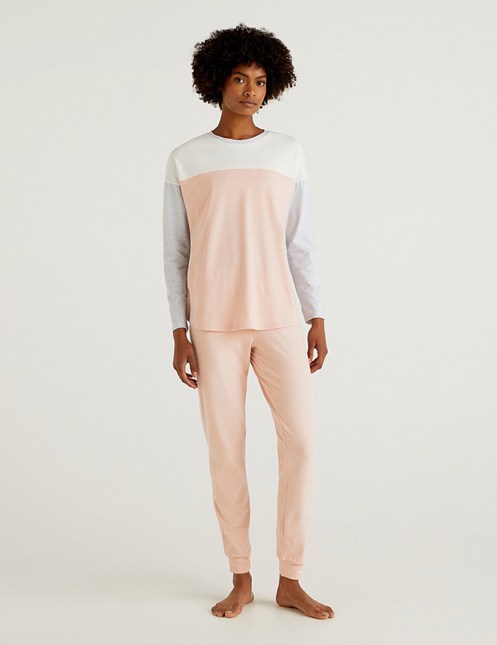 Пижама женская United Colors of Benetton 21A_37YW3P2G8 розовая XS