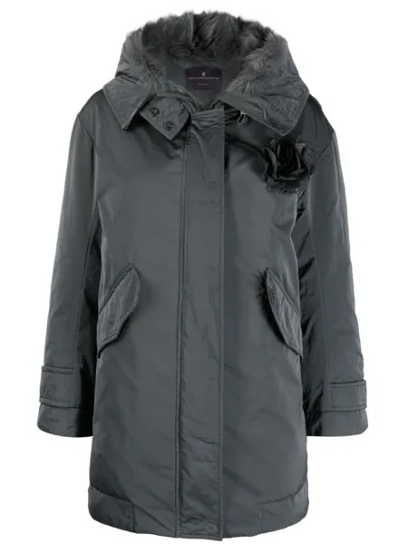 Ermanno Scervino пальто с цветочной аппликацией, серый