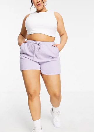 Сиреневые шорты с эластичным поясом от комплекта Missguided Plus-Фиолетовый цвет