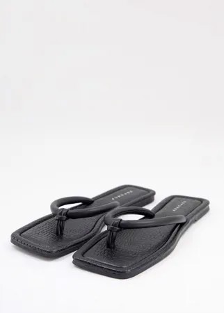 Черные сандалии с трубчатой перемычкой между пальцами Topshop Prim-Черный цвет