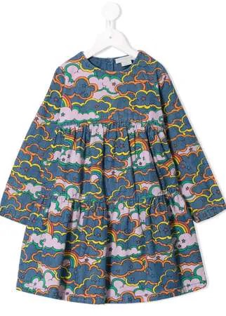 Stella McCartney Kids джинсовое платье Clouds & Rainbow