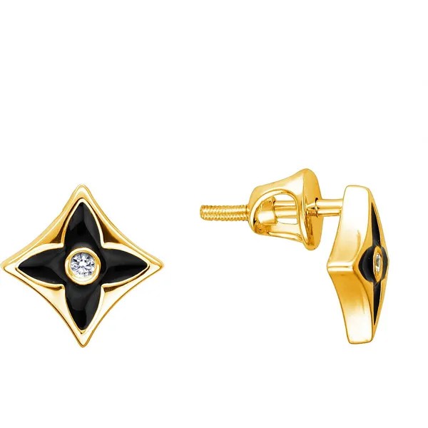Серьги женские из золота Эстет 01С1312959Э, фианит