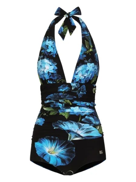 Dolce & Gabbana купальник Bluebell с вырезом халтер, синий