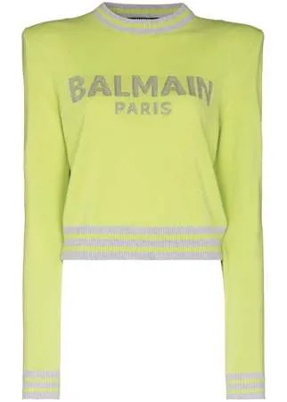 Balmain укороченный джемпер с подплечниками