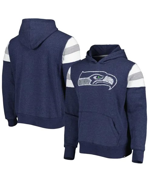 Мужской темно-синий пуловер с капюшоном Seattle Seahawks Premier Nico '47 Brand