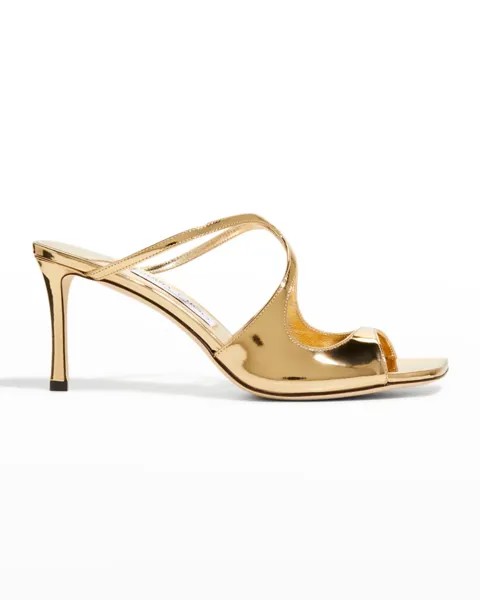 Кожаные шлепанцы Anise с эффектом металлик Jimmy Choo