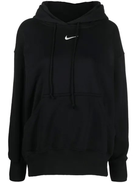 Nike худи с вышитым логотипом, черный