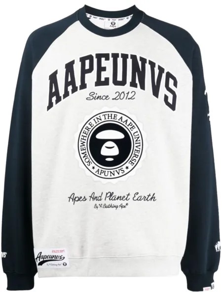 Толстовка с логотипом AAPE BY *A BATHING APE, серый