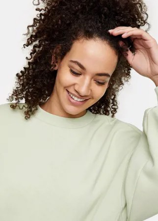 Шалфейно-зеленый свитшот с пышными рукавами Topshop Considered-Зеленый цвет