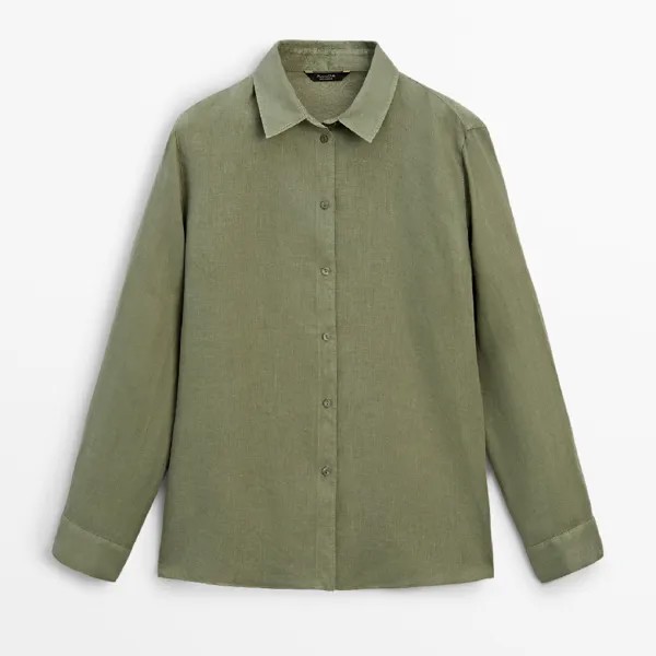 Рубашка Massimo Dutti 100% Linen, хаки