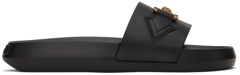 Черные шлепанцы Medusa Biggie Versace, цвет Black/Gold