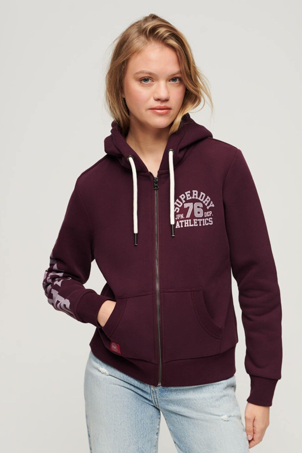 Худи на молнии Athletic College Superdry, фиолетовый