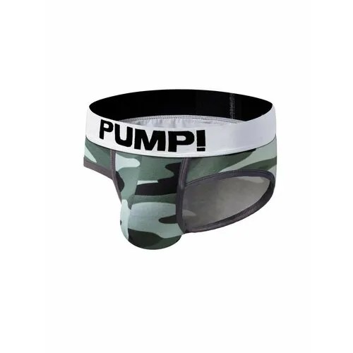 Трусы брифы PUMP!, средняя посадка, корректирующий эффект, плоские швы, быстросохнущая, размер M, серый