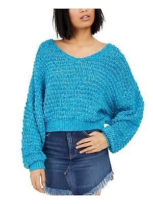 FREE PEOPLE Женский синий свитер с длинными рукавами и V-образным вырезом M