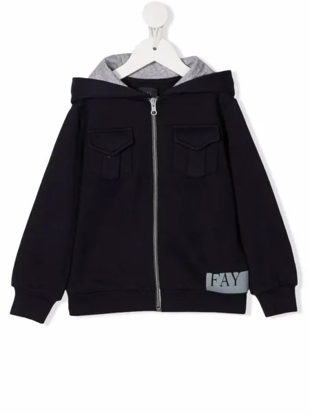 Fay Kids худи на молнии с логотипом