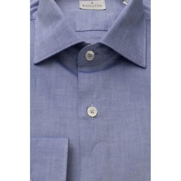 Синяя хлопковая мужская рубашка Bagutta, цвет Light Blue