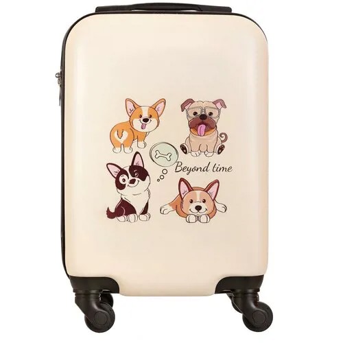 BEYOND TIME V510 бежевый чемодан детский Собачки
