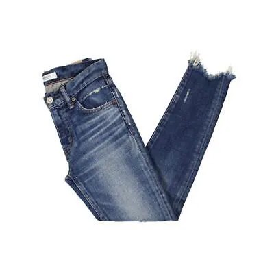 Джинсы скинни до щиколотки Moussy Vintage Womens Glendele Denim с эффектом потертости BHFO 2657