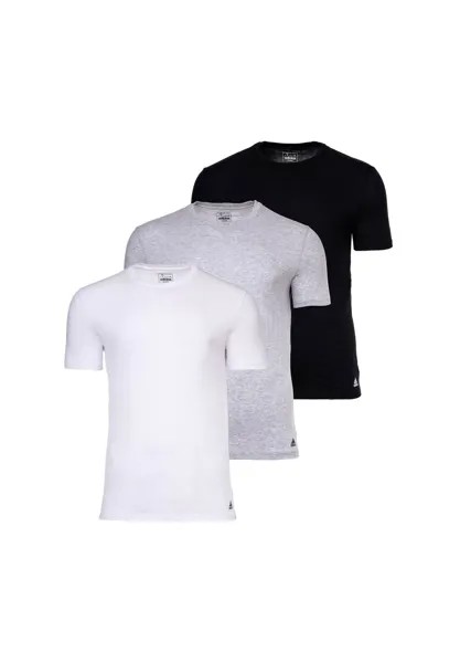 Мужская футболка, 3 шт. в упаковке — Active Core Cotton, круглый вырез, круглый вырез, однотонная adidas, цвет Schwarz Grau