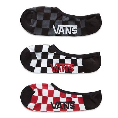 Vans Classic Super No Show Socks 3 пары (красная/белая клетка) Носки унисекс Основные