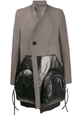 Rick Owens двубортное пальто с контрастными вставками