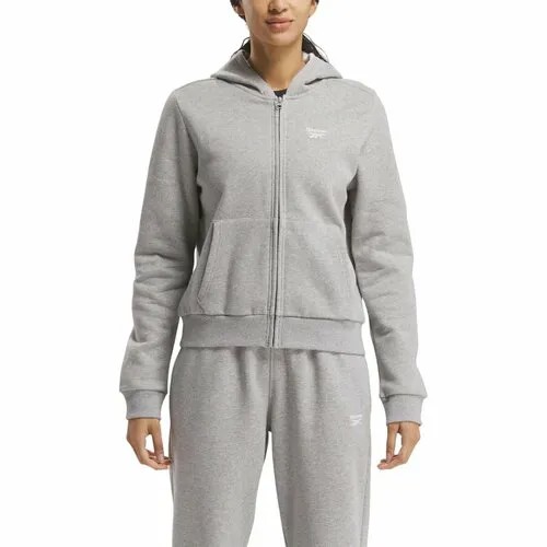 Толстовка спортивная Reebok Identity Small Logo Fleece Full-Zip Hoodie W, размер XL, , серый