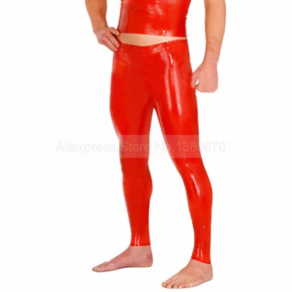 Красные резиновые латексные мужские сексуальные брюки фетиш костюмы на заказ дропшопинг