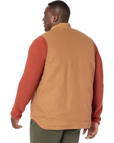 Утепленный жилет Carhartt Big & Tall Loose Fit Washed Duck Insulated Rib Collar Vest, цвет Carhartt Brown