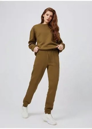 Брюки женские спортивные KVATI BW21544L утепленные с начесом/с вышивкой/хаки(зеленые, коричневые)
