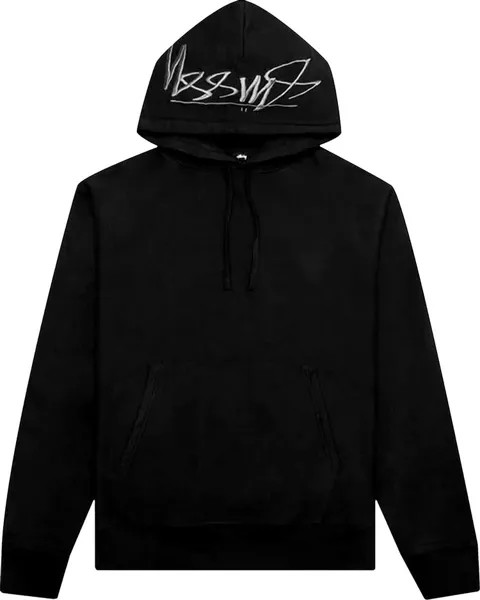 Худи Stussy Hood Embroidered Hoodie 'Black', черный