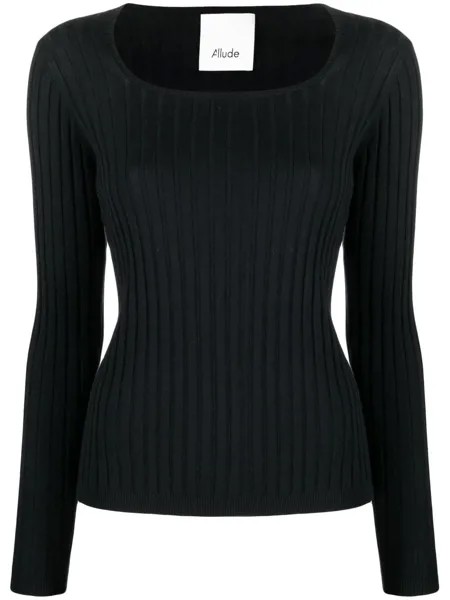 Allude топ в рубчик с квадратным вырезом