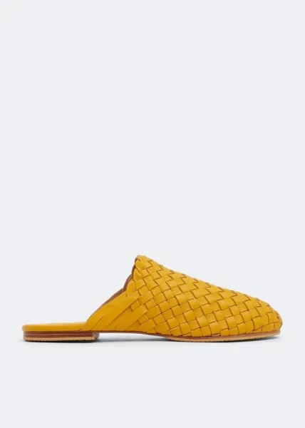 Слиперы CECILEHOB Handwoven leather slippers, желтый