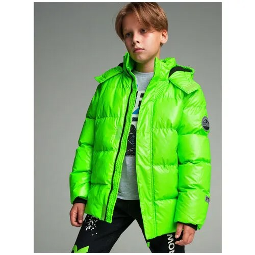 Куртка playToday, размер 128, зеленый