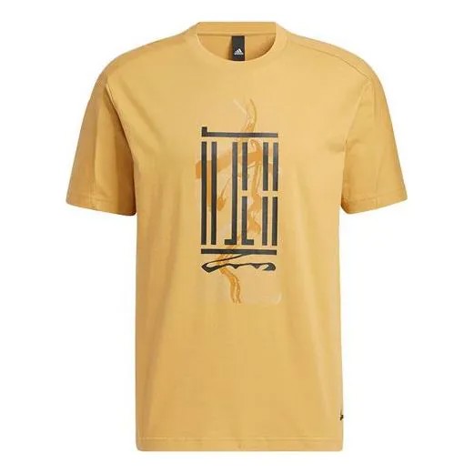 Футболка Men's adidas Printing Casual Sports Short Sleeve Yellow T-Shirt, желтый