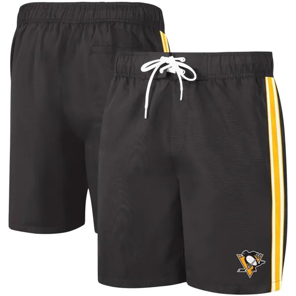 Мужские шорты для плавания G-III Sports by Carl Banks черно-золотые Pittsburgh Penguins Sand Beach