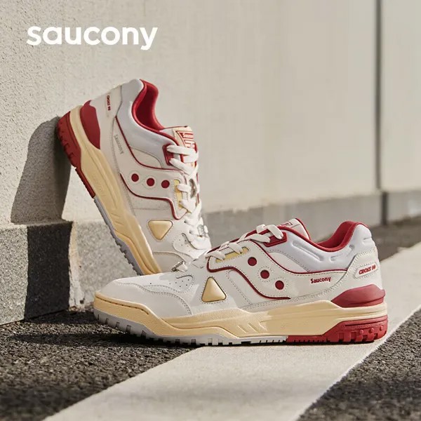 Кроссовки классические унисекс Saucony Cross 90 PRM для спорта и отдыха, бежевый / красный