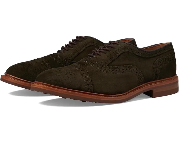 Оксфорды Allen Edmonds Strandmok Cap Toes, цвет Hunting Green Suede