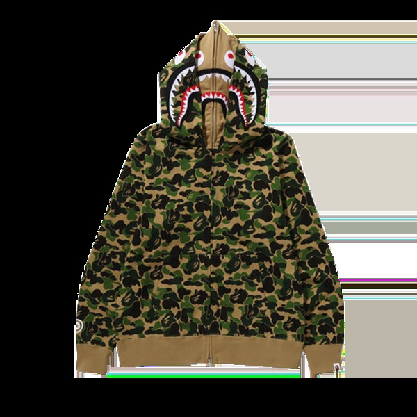 Худи BAPE ABC Camo Double Shark Full Zip 'Green', зеленый