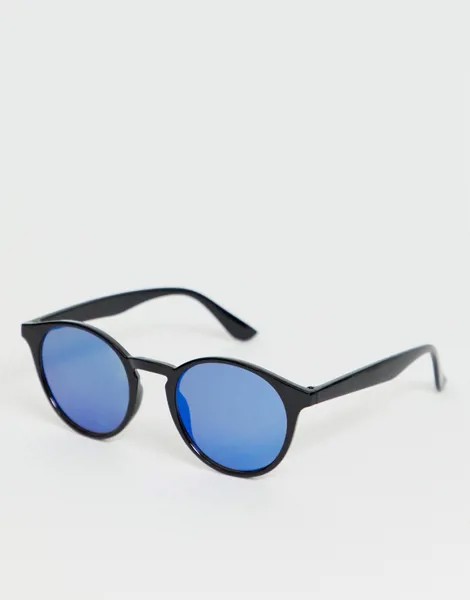Солнцезащитные очки в ретро-оправе с затемненными стеклами SVNX-Черный