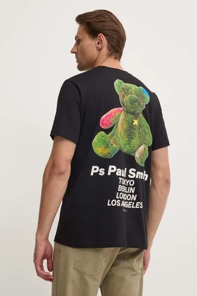 Хлопковая футболка PS Paul Smith, черный