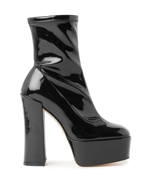 Виниловые ботильоны на платформе Stuart Weitzman, черный