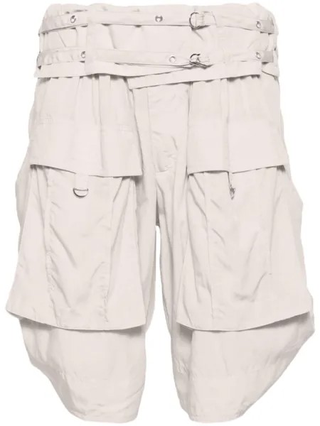 ISABEL MARANT шорты Heidi с заниженной талией и поясом, нейтральный цвет
