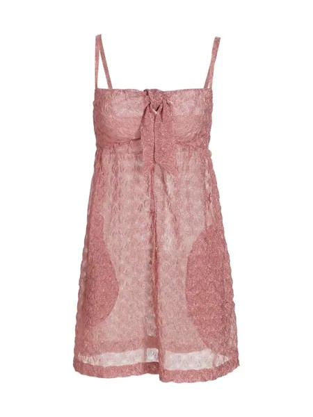 Платье-футляр из фактурного трикотажа Missoni, розовый