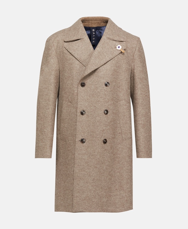 Шерстяное пальто Baldessarini, серо-коричневый