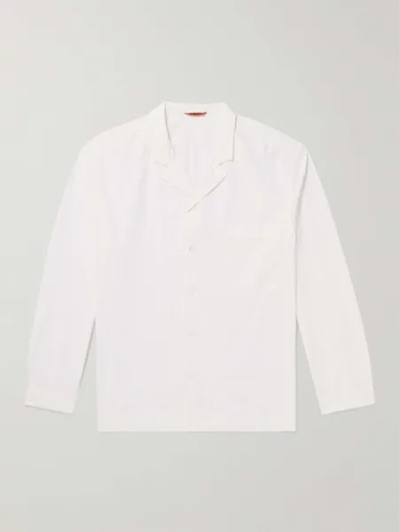 Хлопковая рубашка с воротником-стойкой BARENA, белый