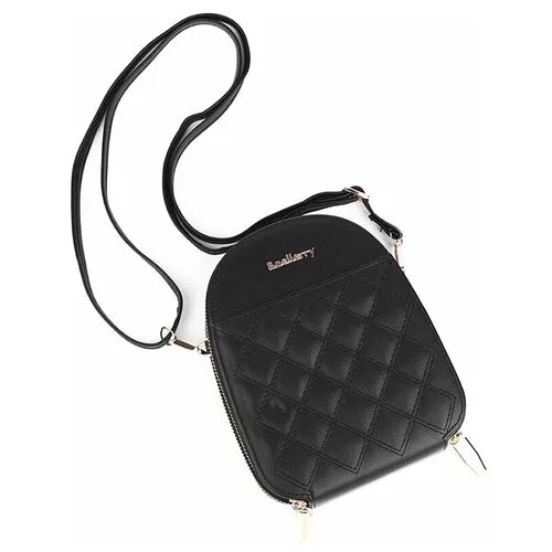 Женская модная мини сумка кросс-боди Baellerry; сумка на плечо из экокожи; на каждый день с двумя отделениями и прострочкой ромб, черная