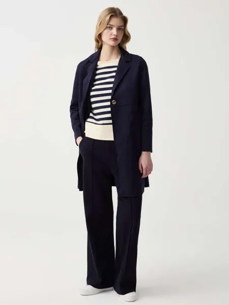 Длинная замшевая куртка на пуговице Hybrid, цвет dark blue